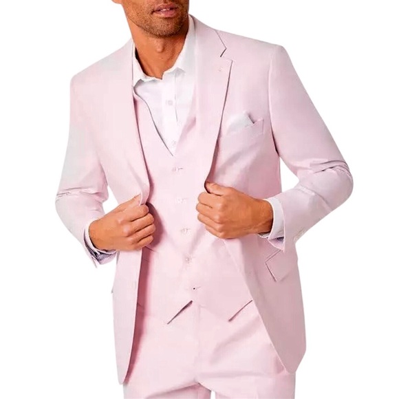 Tommy Hilfiger Mens Blazer Size 42 Long Pink THFLEX Stretch Cotton Jacket